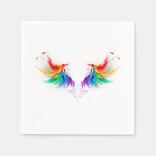 Fluffy Rainbow Wings Serviette