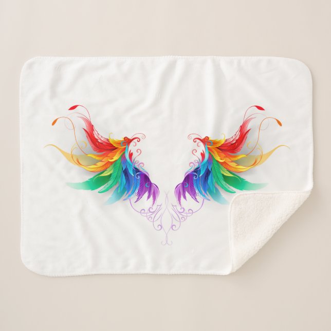 Fluffy Rainbow Wings Sherpadecke (Vorderseite (Horizontal))