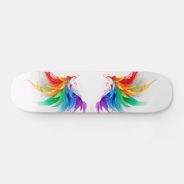 Fluffy Rainbow Wings Skateboard (Horizontal)