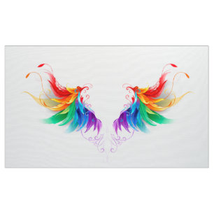 Fluffy Rainbow Wings Stoff