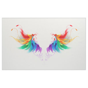 Fluffy Rainbow Wings Stoff