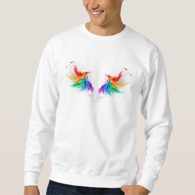 Fluffy Rainbow Wings Sweatshirt (Vorderseite)