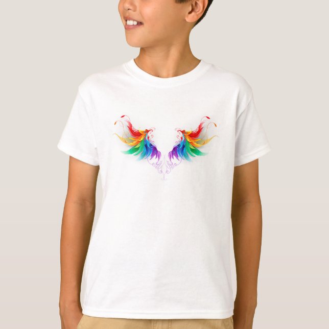 Fluffy Rainbow Wings T-Shirt (Vorderseite)