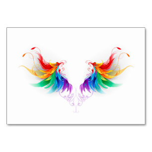 Fluffy Rainbow Wings Tischnummer
