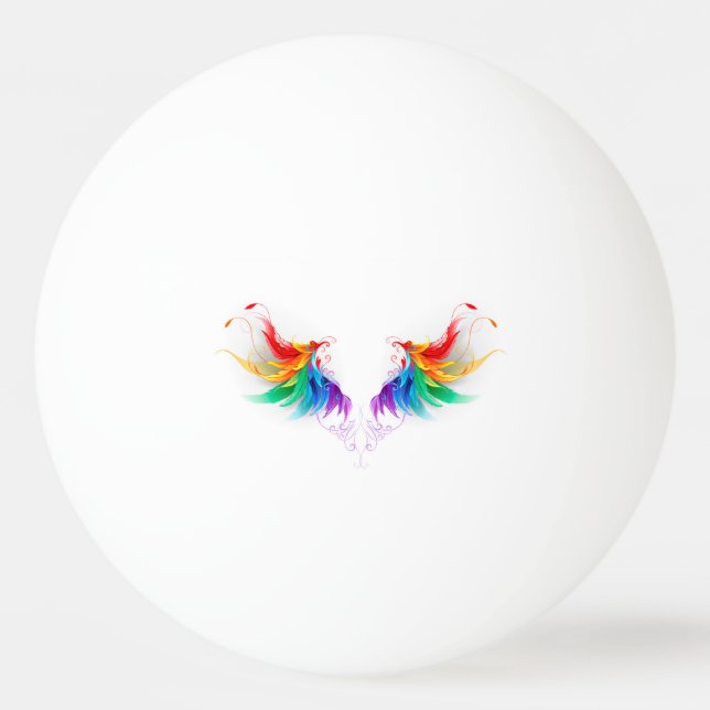 Fluffy Rainbow Wings Tischtennisball (Vorderseite)