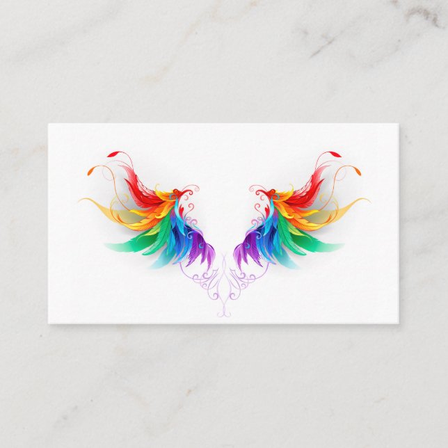 Fluffy Rainbow Wings Treuekarte (Vorderseite)