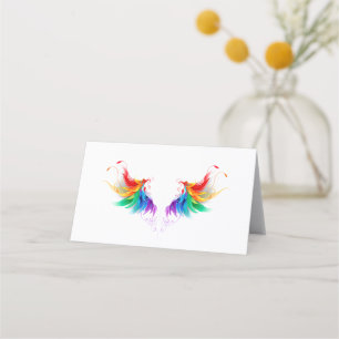 Fluffy Rainbow Wings Treuekarte