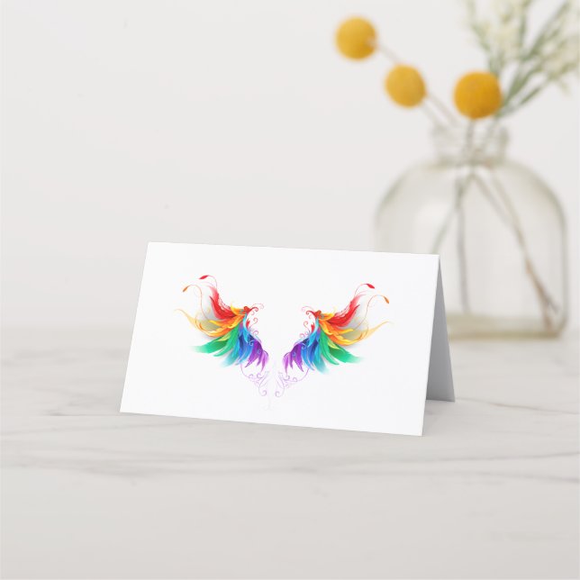 Fluffy Rainbow Wings Treuekarte (Vorderseite)