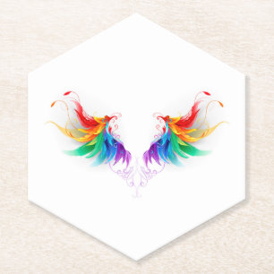Fluffy Rainbow Wings Untersetzer