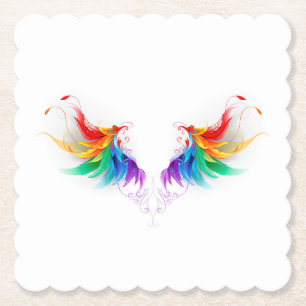 Fluffy Rainbow Wings Untersetzer