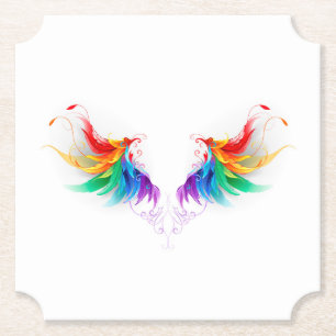 Fluffy Rainbow Wings Untersetzer