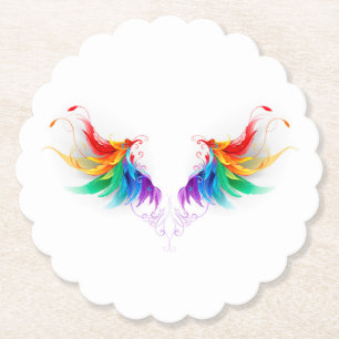 Fluffy Rainbow Wings Untersetzer