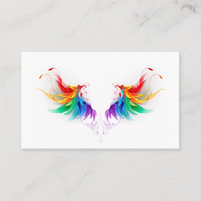 Fluffy Rainbow Wings Visitenkarte (Vorderseite)