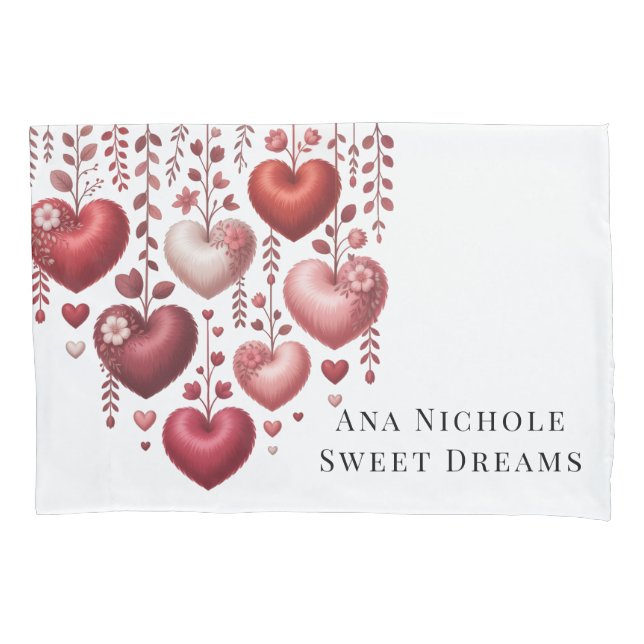 Fluffy Red Floral Heart Baby Shower Gift Kissenbezug (Vorderseite)