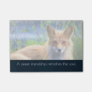Fluffy Red Fox mit Freundschaftsangebot Post-it Klebezettel