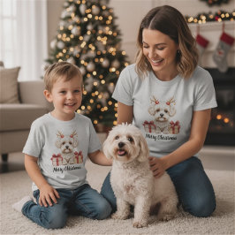 Fluffy Reindeer - Bichon Frise dog T-Shirt