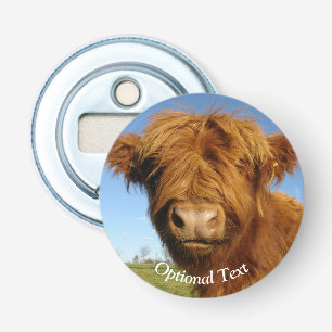 Fluffy Scottish Highland Cow - Blue Sky Flaschenöffner