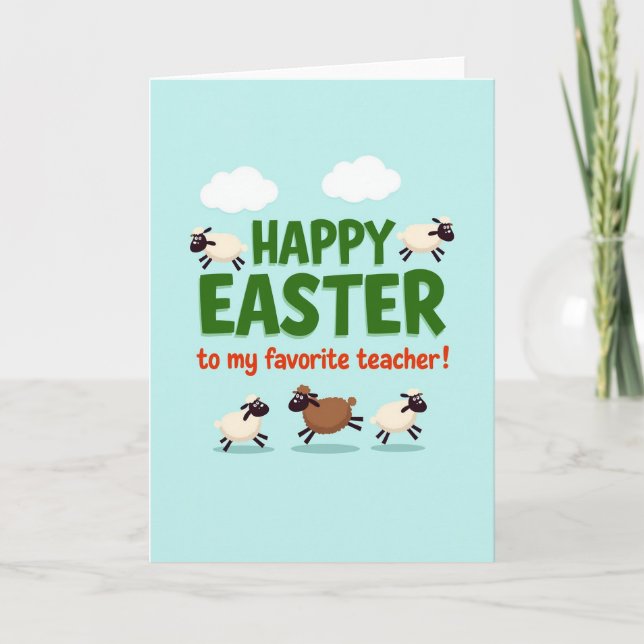 Fluffy Sheep Easter Card Karte (Vorderseite)