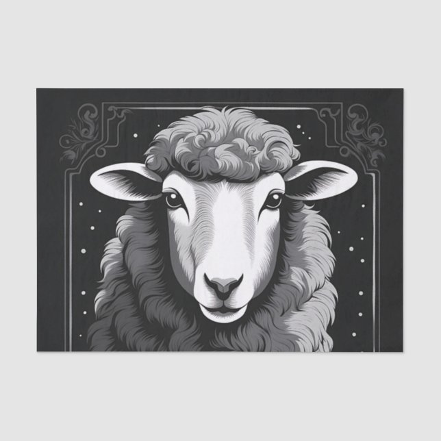 Fluffy Sheep Portrait Seidenpapier (Vorderseite)