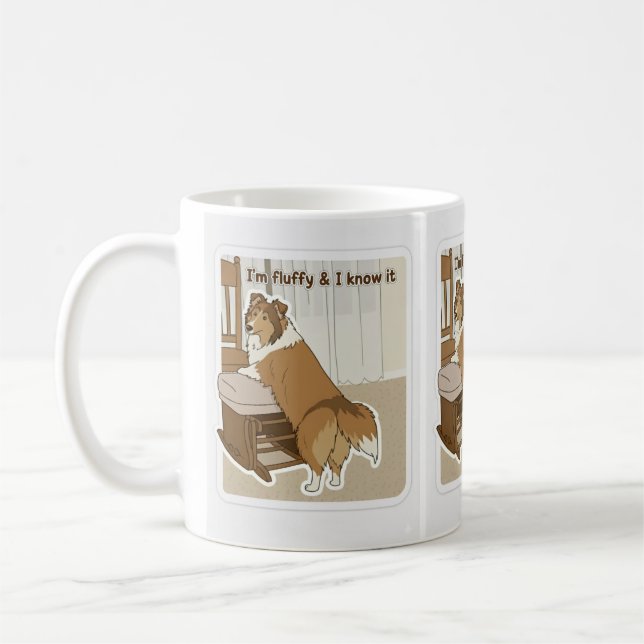 Fluffy sheltie kaffeetasse (Links)