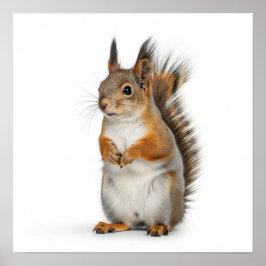 Fluffy Squirrel Art Poster