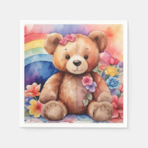 Fluffy Teddy Bear mit Regenbogen