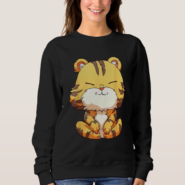 Fluffy Tiger Zen  Pamper Yourself Sweatshirt (Vorderseite)