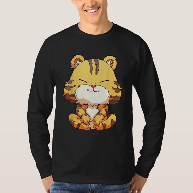 Fluffy Tiger Zen  Pamper Yourself T-Shirt (Vorderseite)