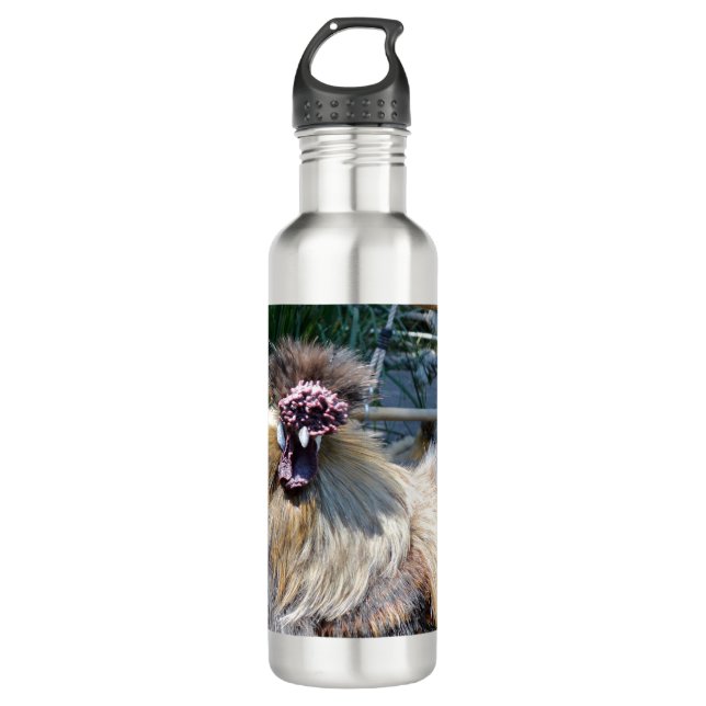 Fluffy Ugly Chicken, Wasserflasche Edelstahlflasche (Vorderseite)