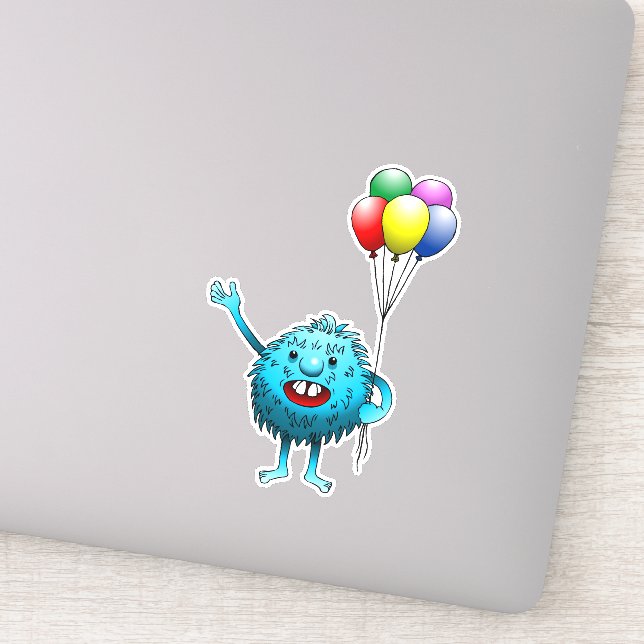 Fluffy und Niedlich mit Ballons Vinyl Sticker (Detail)