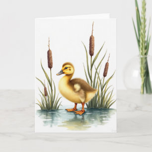 Fluffy Water Bird Art Karte