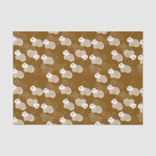 Fluffy White Bunnies auf Brown Seidenpapier
