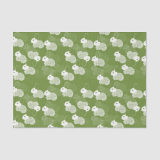 Fluffy White Bunnies auf Green Seidenpapier