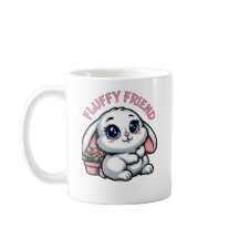 Fluffy White Bunny mit Pflanze Pot