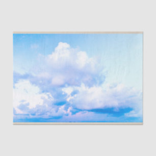 Fluffy White Clouds Blue Sky Decoupage Seidenpapier