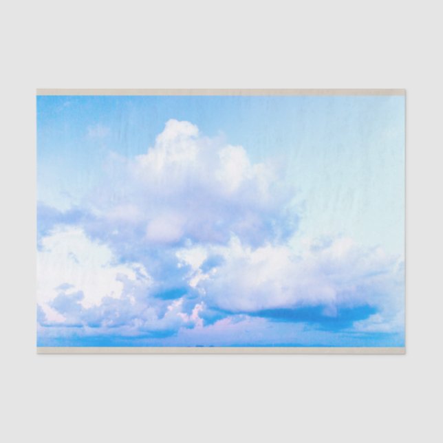 Fluffy White Clouds Blue Sky Decoupage Seidenpapier (Vorderseite)