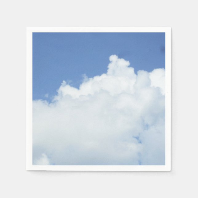 Fluffy White Clouds in Blue Sky Serviette (Vorderseite)