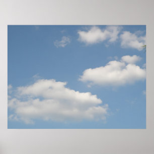 Fluffy White Cumulus Wolken drucken Poster
