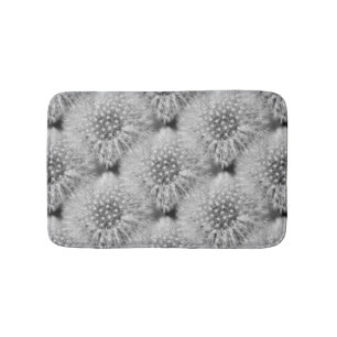 Fluffy White Dandelion Blume Naturmuster Badematte