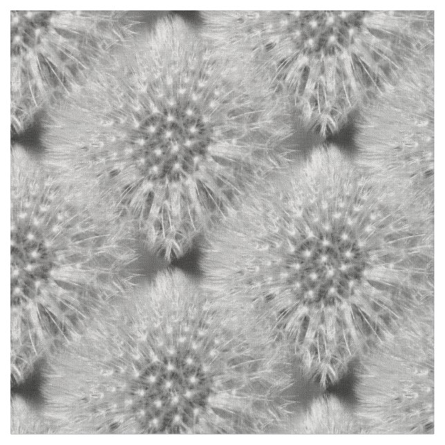 Fluffy White Dandelions Nattern Muster Stoff (Nahaufnahme)
