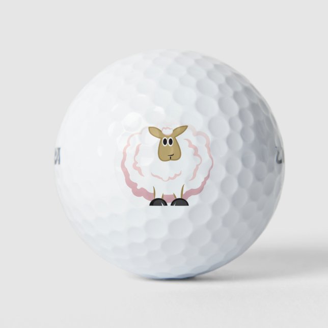 Fluffy White Sheep Golfball (Vorderseite)