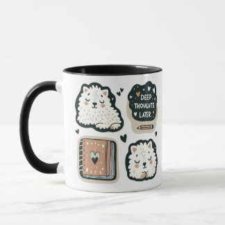 Fluffy White Sheep - "Tief Gedanken später" Niedli Tasse