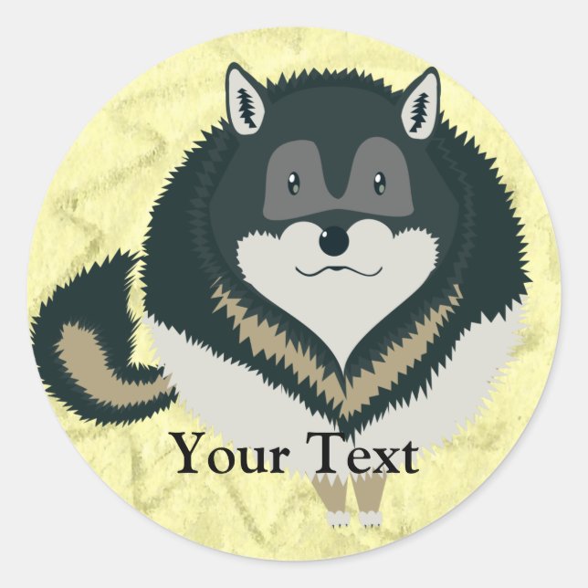 Fluffy Wolf Stickers (Vorderseite)