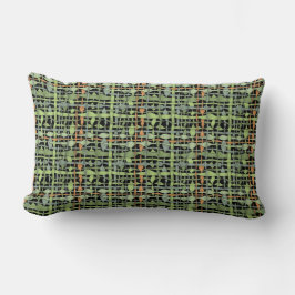 Fluffy Woven Fabric Graphic Green Lendenkissen