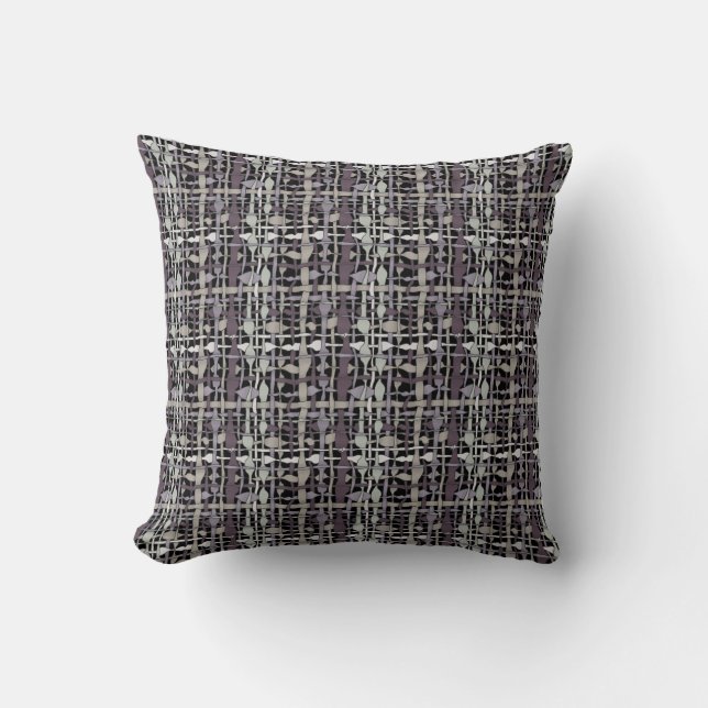 Fluffy Woven Fabric Gray Kissen (Vorderseite)
