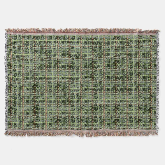 Fluffy Woven Graphic Strings Green Decke (Vorderseite)