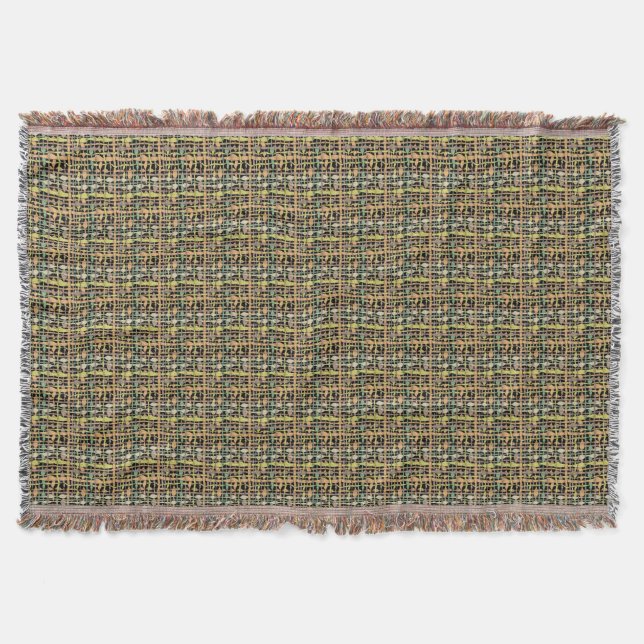 Fluffy Woven Graphic Strings Yellow Decke (Vorderseite)