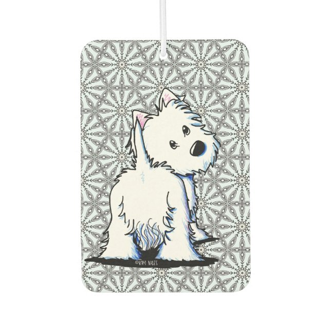 Fluffybutt Westie Autolufterfrischer (Vorderseite)