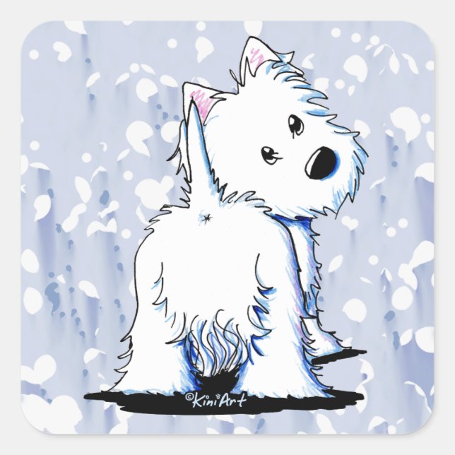 Fluffybutt Westie Stickers (Vorderseite)