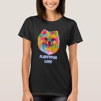Fluffypom Liebe Spitz Spaß Pom Pom Animal Puff T-Shirt